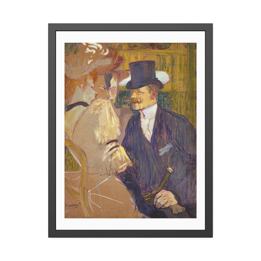 At the Moulin Rouge by Henri de Toulouse Lautrec Glass Framed Print