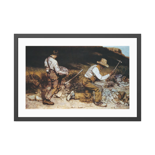 The Stone Breakers by Gustave Courbet Glass Framed Print