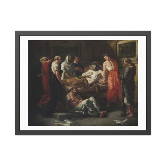 The Last Words of Marcus Aurelius by Eugene Delacroix Glass Framed Print