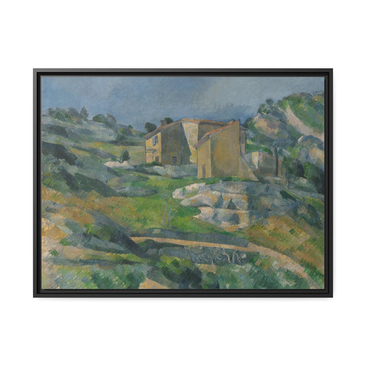 Houses in Provence - The Riaux Valley near L'Estaque by Paul Cezanne Framed Gallery Canvas