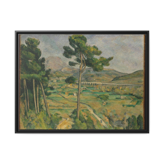 Mont Saint-Victoire and the Viaduct of the Arc River Valley by Paul Cezanne Framed Gallery Canvas