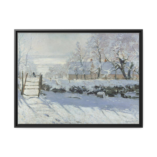 The Magpie by Claude Monet Framed Gallery Canvas