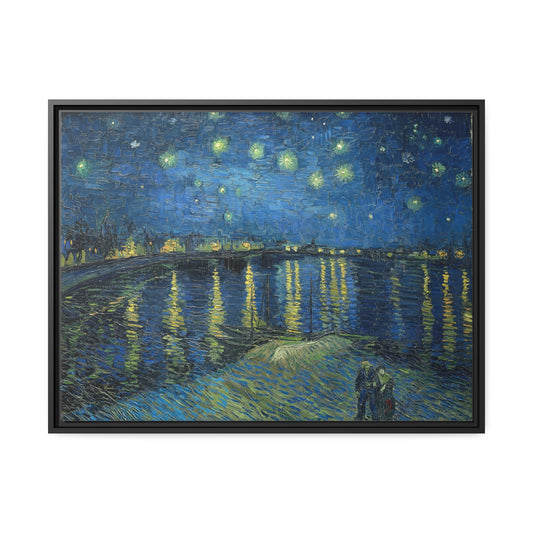 Starry Night Over the Rhone by Vincent Van Gogh Framed Gallery Canvas