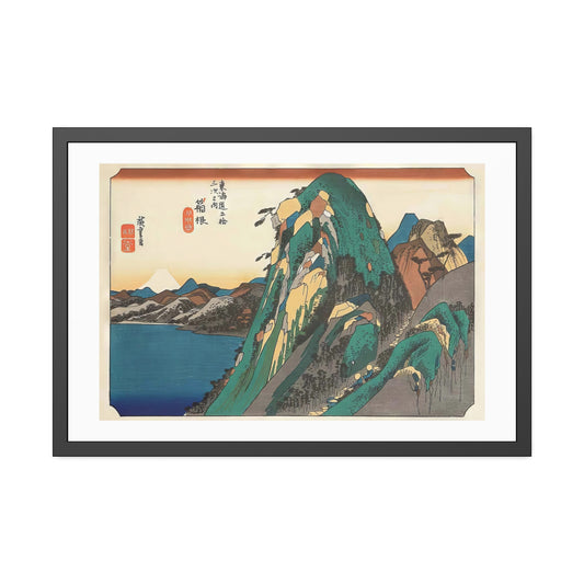 The Lake at Hakone by Utagawa Hiroshige Glass Framed Print
