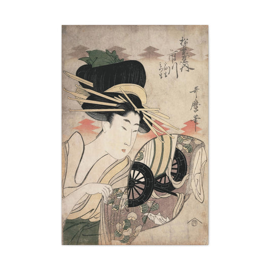 The Courtesan Ichikawa of the Matsuba Establishment by Kitagawa Utamaro Canvas Print