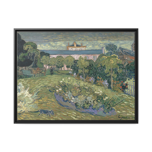 Daubignys Garden by Vincent Van Gogh Framed Gallery Canvas