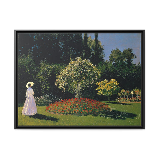 Woman in the Garden by Claude Monet Framed Gallery Canvas