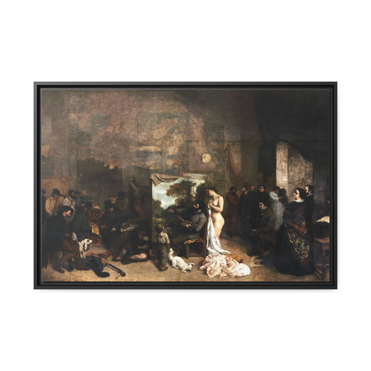The Artists Studio by Gustave Courbet Framed Gallery Canvas