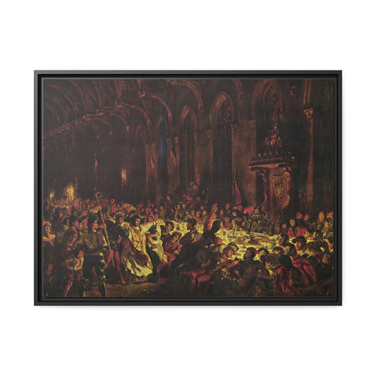 The Murder of the Bishop of Liege by Eugene Delacroix Framed Gallery Canvas