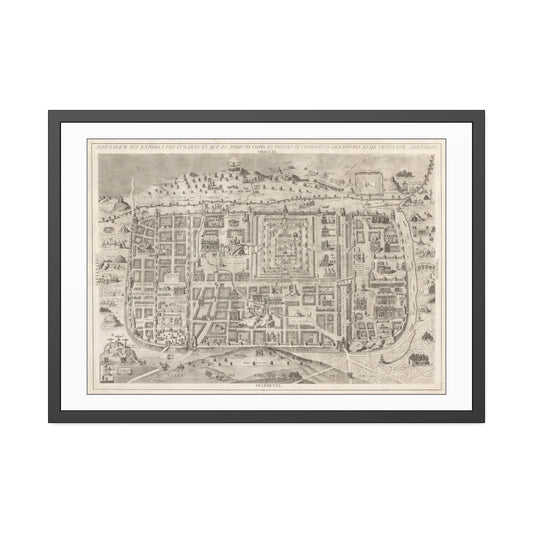 Jerusalem 1824 Map Glass Framed Print