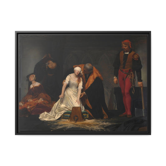 The Execution of Lady Jane Grey by Paul Delaroche Framed Gallery Canvas