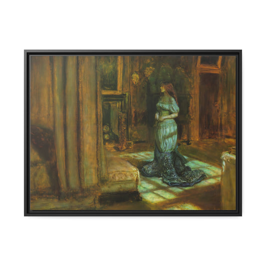 The Eve of St Agnes by John Everett Millais Framed Gallery Canvas