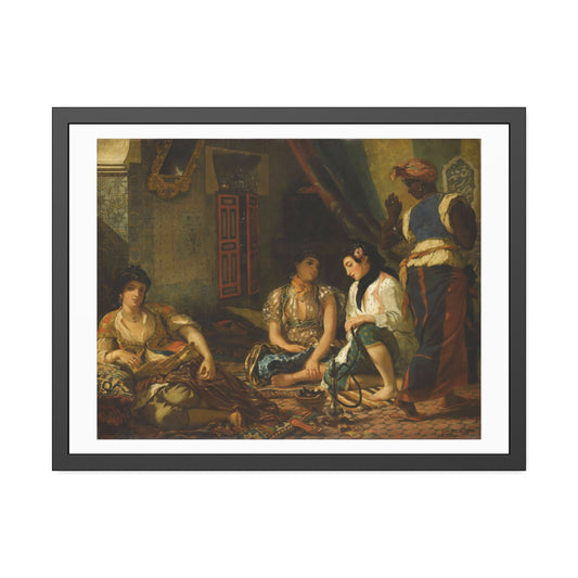 The Women of Algiers by Eugene Delacroix Glass Framed Print