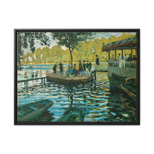 La Grenouillere by Claude Monet Framed Gallery Canvas