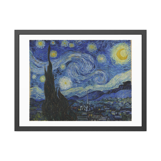 Starry Night by Vincent Van Gogh Glass Framed Print