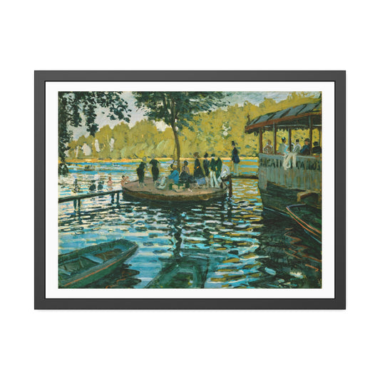La Grenioulliere by Claude Monet Glass Framed Print