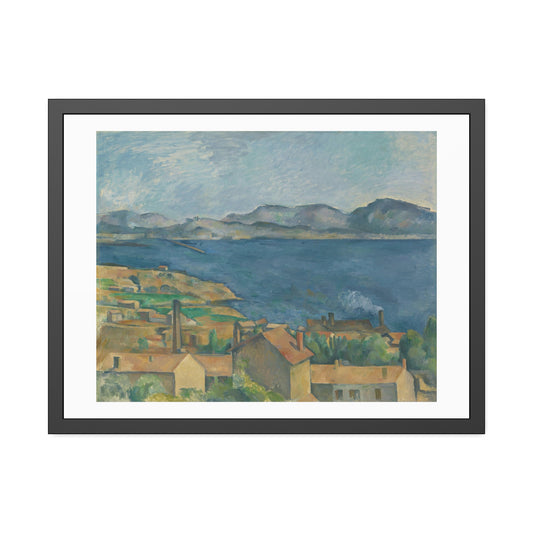 The Bay of Marseilles, Seen from L'Estaque by Paul Cezanne Glass Framed Print