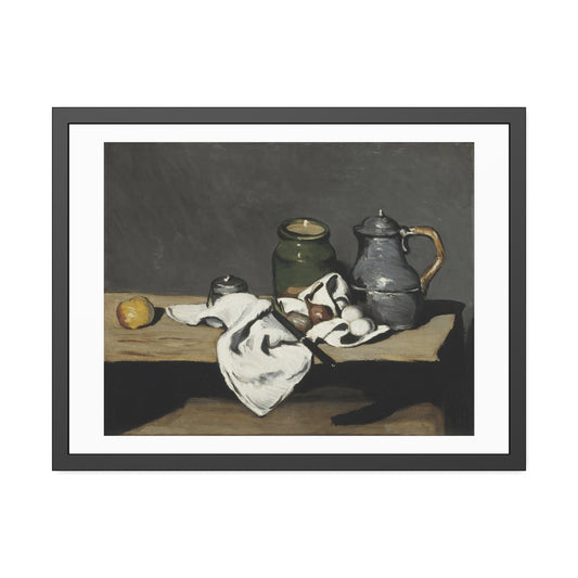 Still Life with Open Drawer by Paul Cezanne Glass Framed Print