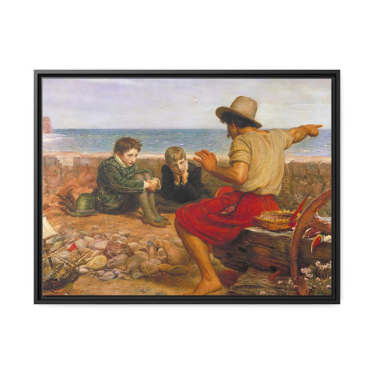 The Boyhood of Raleigh by John Everett Millais Framed Gallery Canvas