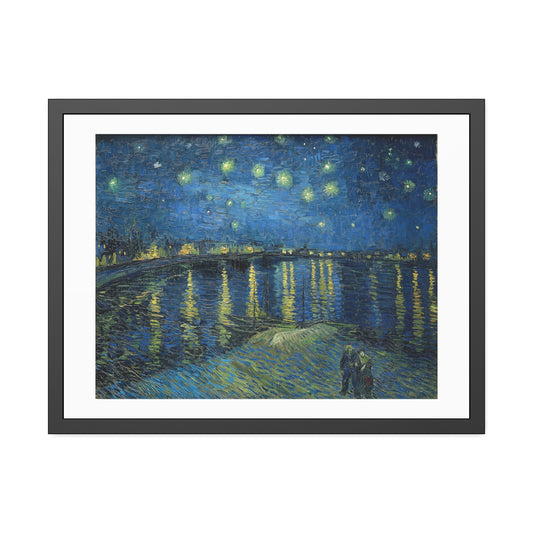 Starry Night Over The Rhone by Vincent Van Gogh Glass Framed Print