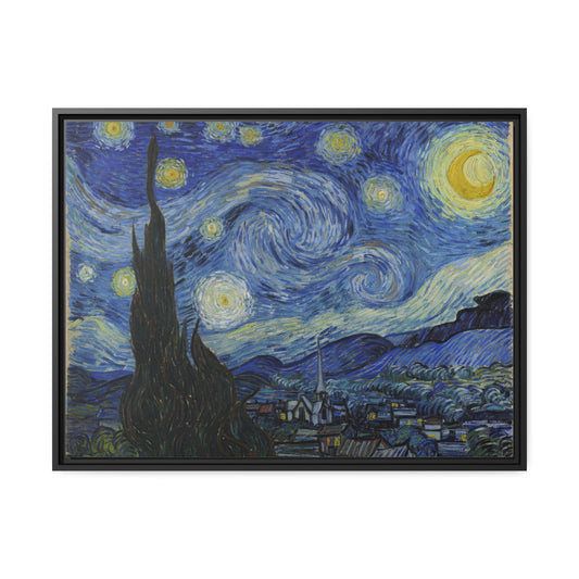 Starry Night by Vincent Van Gogh Framed Gallery Canvas