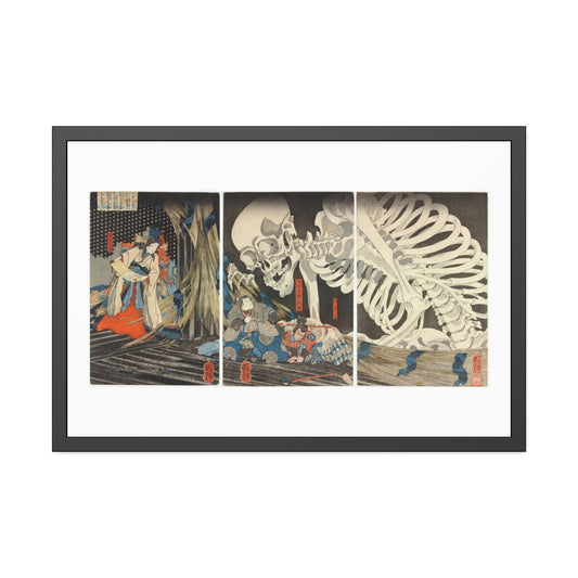 Takiyasha the Witch and the Skeleton Spectre by Utagawa Kuniyoshi Glass Framed Print