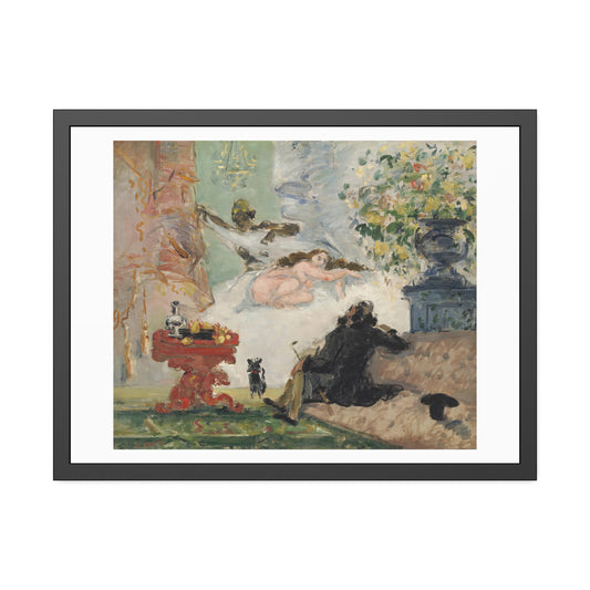 A Modern Olympia by Paul Cezanne Glass Framed Print