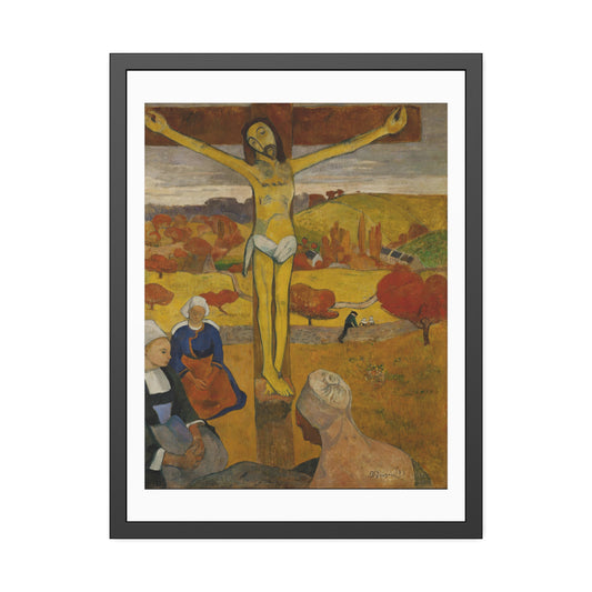 The Yellow Christ by Paul Gauguin Glass Framed Print