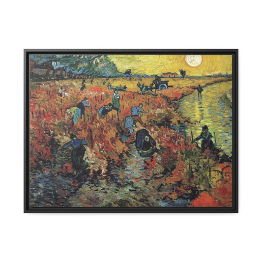 Red Vineyards by Vincent Van Gogh Framed Gallery Canvas