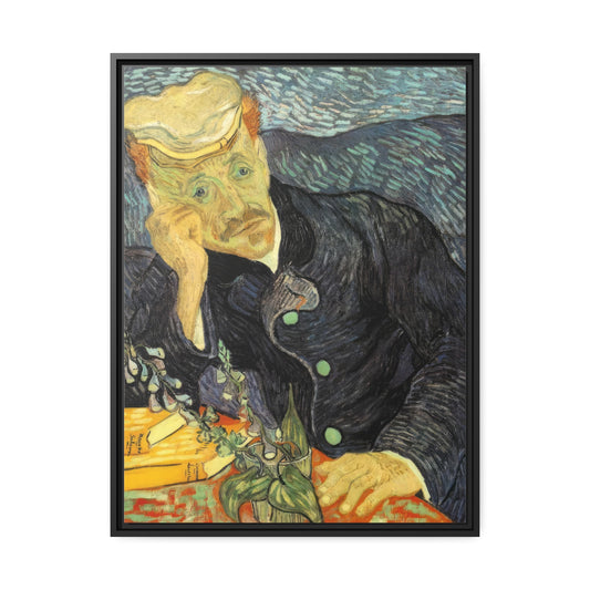 Portrait of Doctor Gachet by Vincent Van Gogh Framed Gallery Canvas