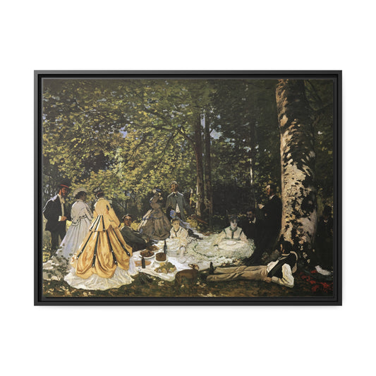 Luncheon on the Grass by Claude Monet Framed Gallery Canvas