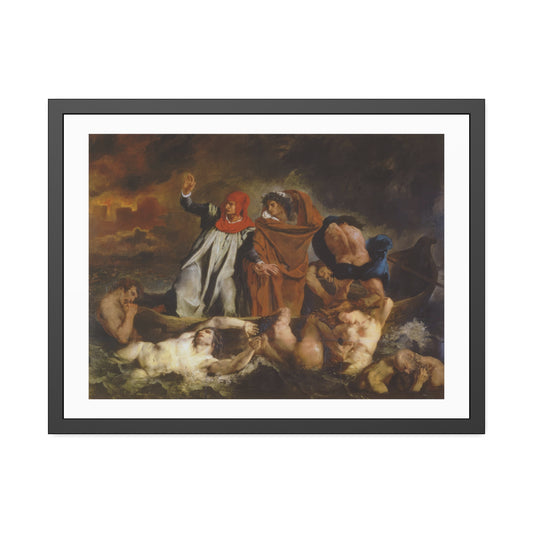 The Barque of Dante by Eugene Delacroix Glass Framed Print