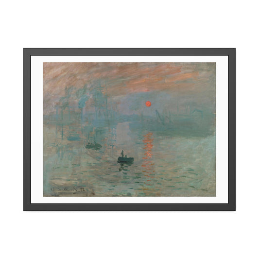 Impression, Sunrise by Claude Monet Glass Framed Print