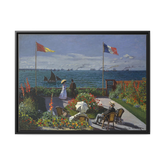 Garden at Saint-Adresse by Claude Monet Framed Gallery Canvas
