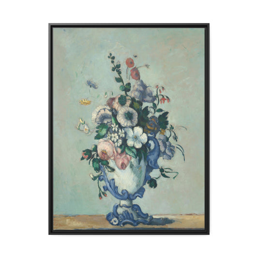 Flowers in a Vase by Paul Cezanne Framed Gallery Canvas
