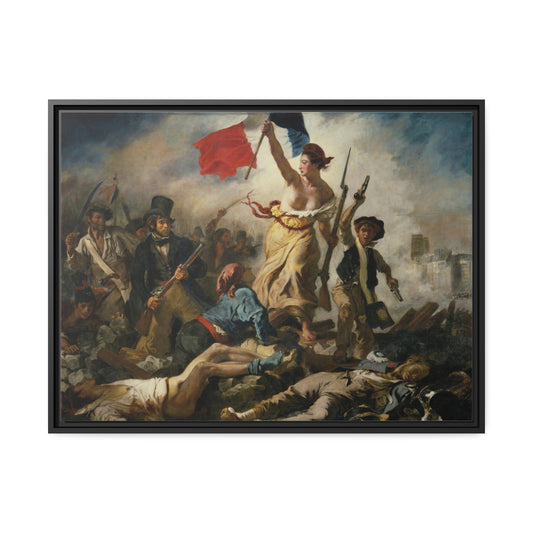 Liberty Leading the People by Eugene Delacroix Framed Gallery Canvas