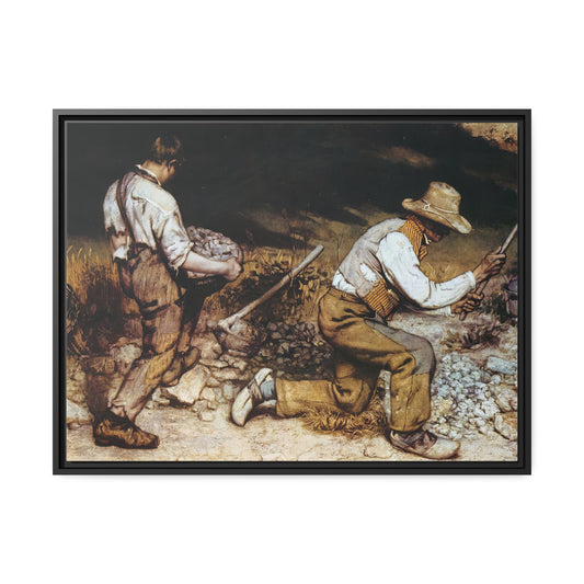 The Stone Breakers by Gustave Courbet Framed Gallery Canvas