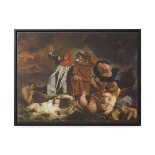 The Barque of Dante by Eugene Delacroix Framed Gallery Canvas