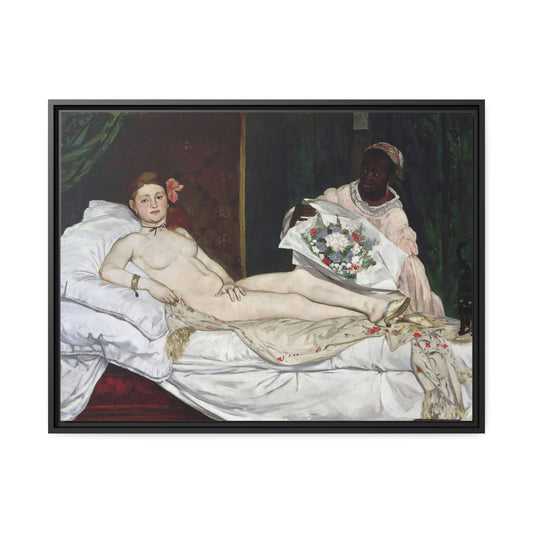 Olympia by Edouard Manet Framed Gallery Canvas