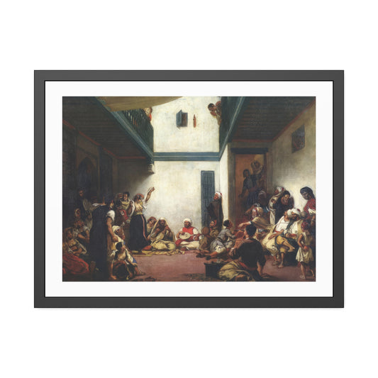 Jewish Wedding in Morocco by Eugene Delacroix Glass Framed Print