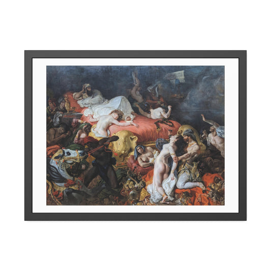 The Death of Sardanapalus by Eugene Delacroix Glass Framed Print