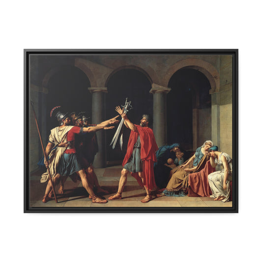 The Oath of the Horatii by Jacques Louis David Framed Gallery Canvas